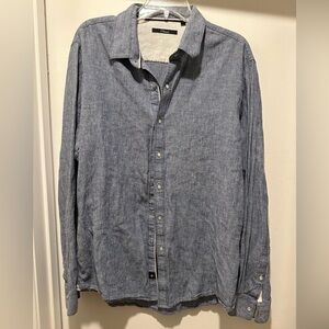 7 Diamonds Casual Blue Stripes Button Down Shirt Stripes Size XL